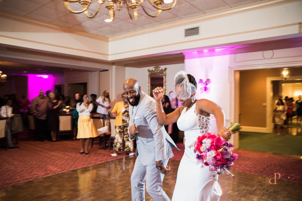 Treyburn Country Club Wedding, Elana Walker Events, Chronicles Photography, Natural Hair Bride, Raleigh NC Wedding Photographer, Durham Wedding Photographer, Wedding Photographer, Black Bride, Black Groom, Pink, Purple and Grey Wedding Theme, Bride and Groom Portrait
