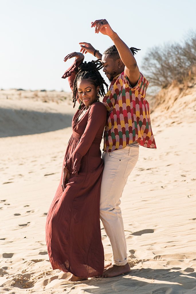Black couple boho desert elopement - Michelle Dawn Photography