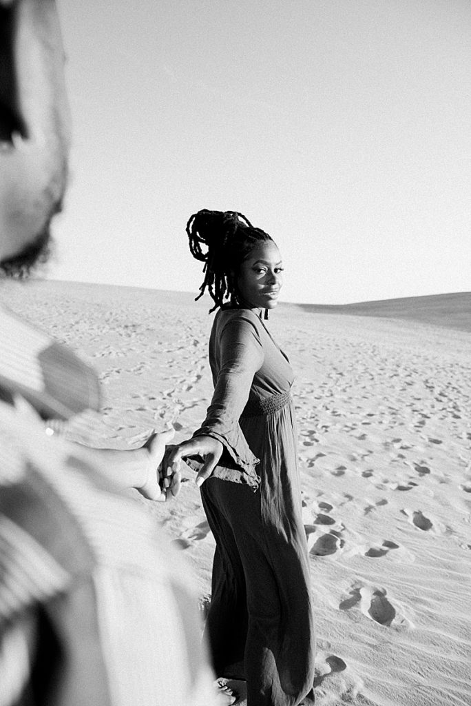 Black Couple in the desert, black and white photography - Michelle Dawn Photography