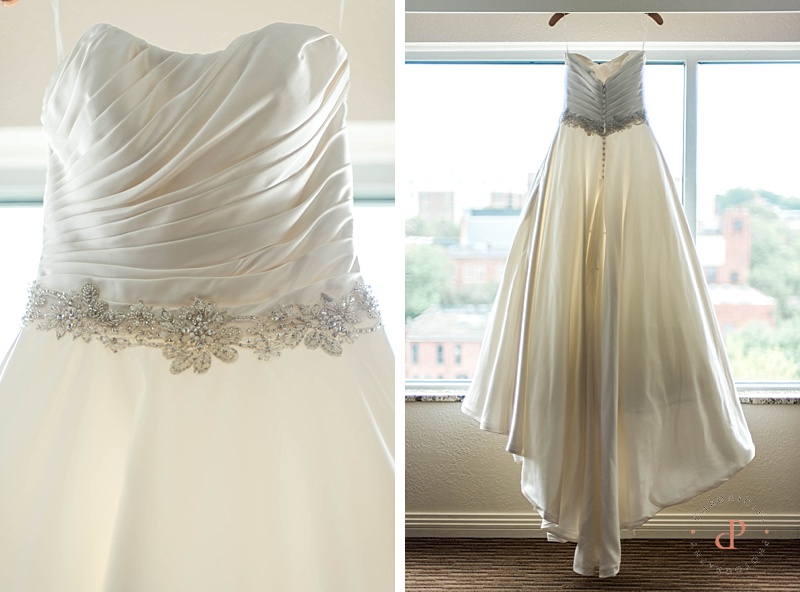 Wedding dress details. Back of wedding dress