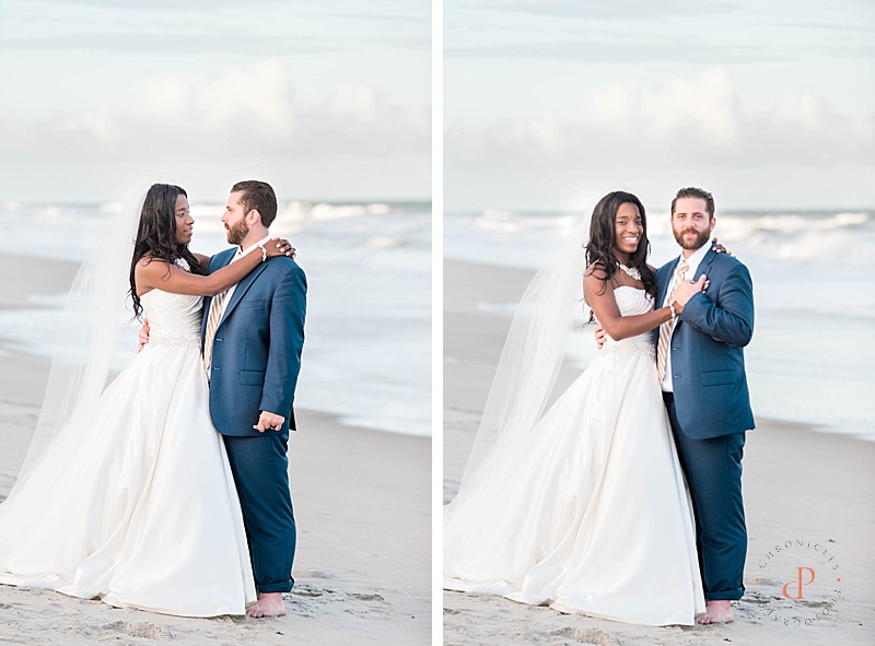 Beach Wedding Pictures. Bride and Groom on the Beach