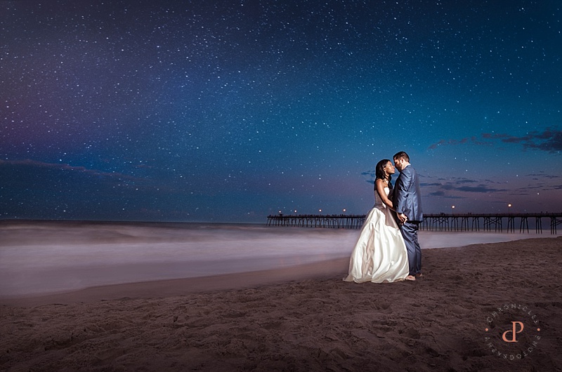 Night wedding on the beach