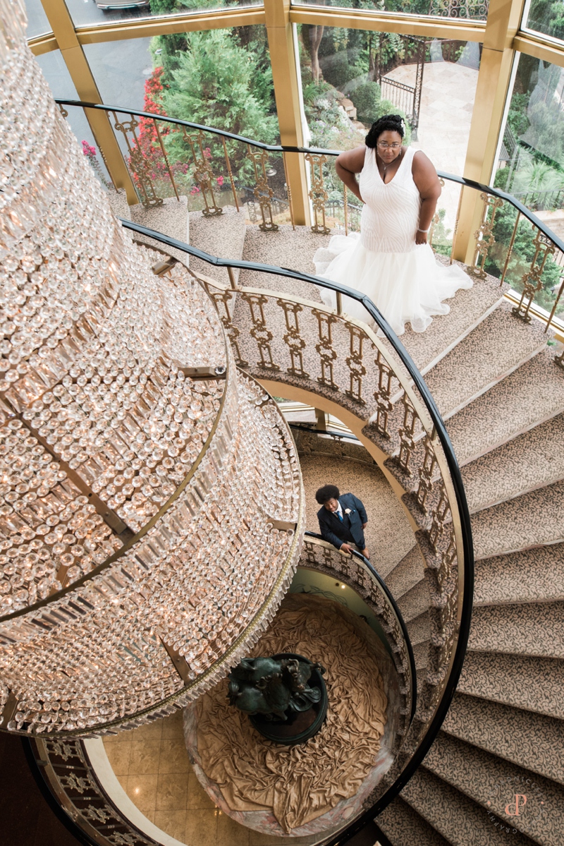 Leonard's Palazzo Bride and Groom on Stairs | www.chroniclesphotography.com