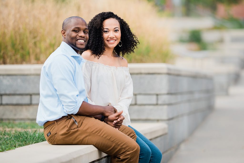 Engagement session in Asheville, NC with African American couple